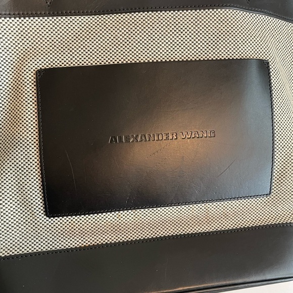 ALEXANDER WANG Black Canvas Leather Tote Bag large - Picture 2 of 10